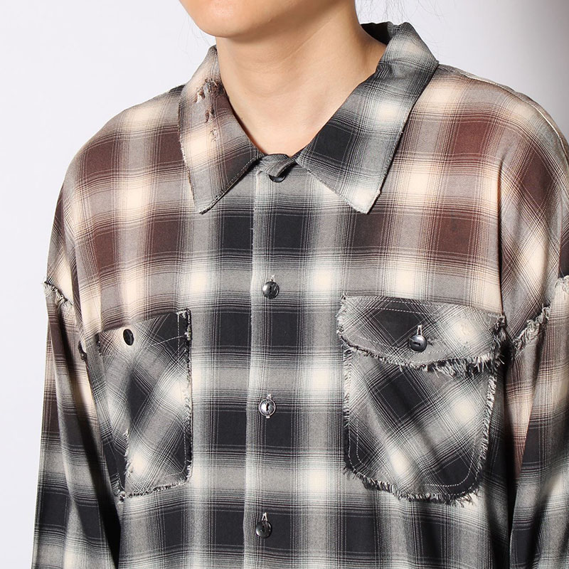 BLEACH CHECK SHIRT -3.COLOR-