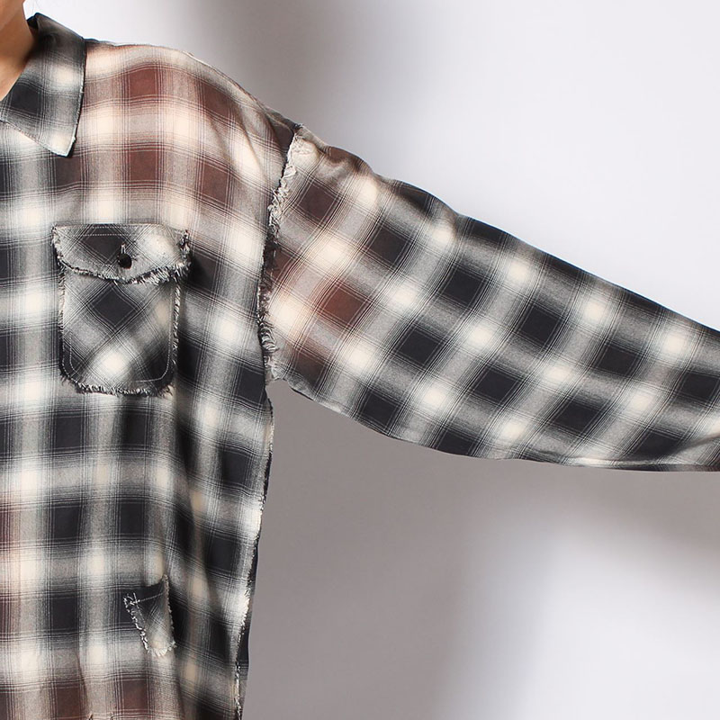 BLEACH CHECK SHIRT -3.COLOR-
