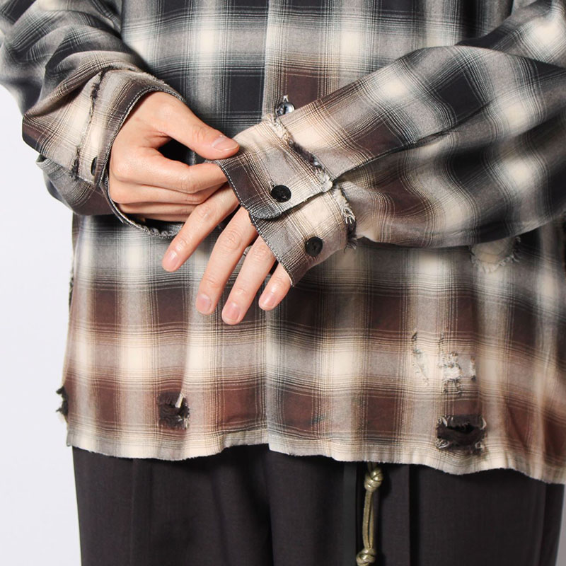 BLEACH CHECK SHIRT -3.COLOR-