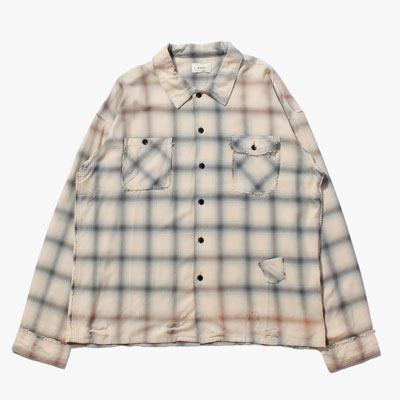 BLEACH CHECK SHIRT -3.COLOR-