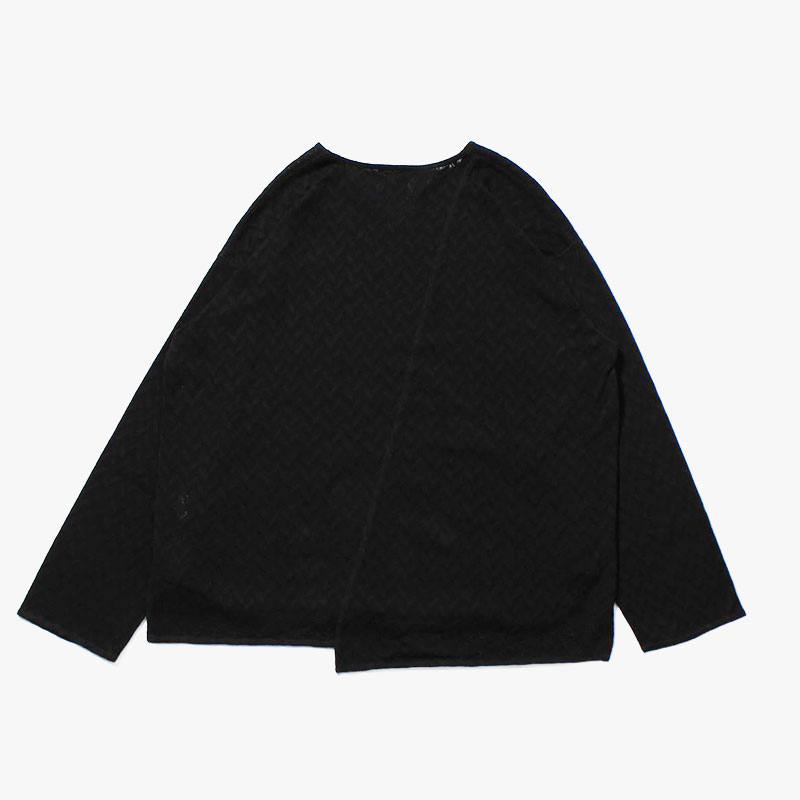 MESH HERRINGBONE KEY NECK L/S TEE -3.COLOR-
