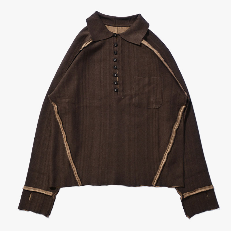 DOUBLE FACE KNIT POLO -3.COLOR-(BROWN)