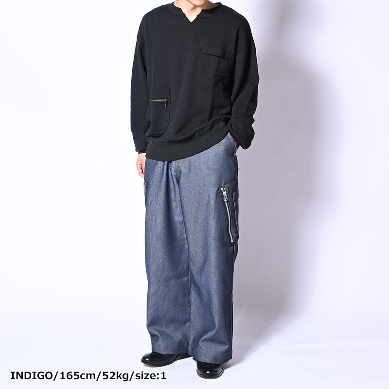 BIG CIGARETTE POCKET DENIM PANTS -3.COLOR-