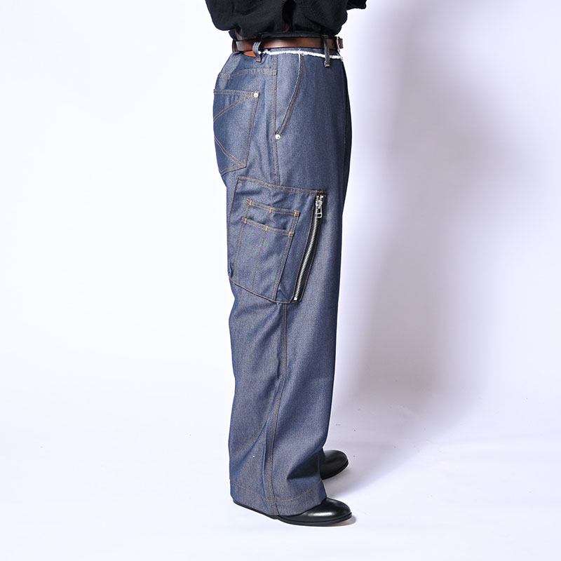 BIG CIGARETTE POCKET DENIM PANTS -3.COLOR-