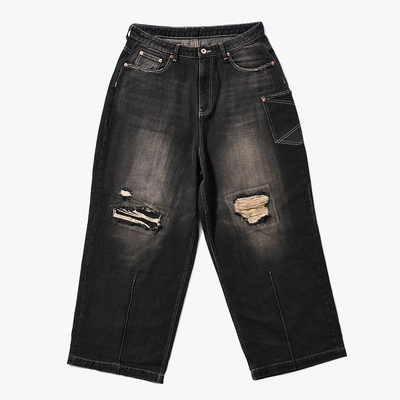 SUPER WIDE FADED DENIM PANTS -2.COLOR-(W.BLACK)