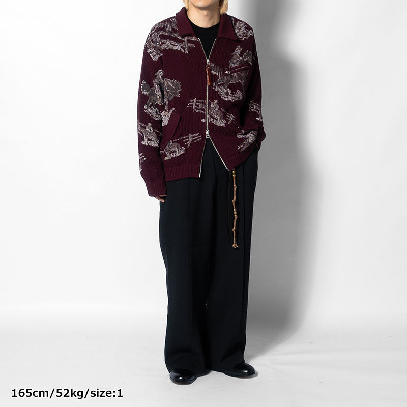 COWBOY PRINT ZIP KNIT -3.COLOR-
