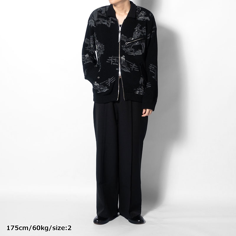COWBOY PRINT ZIP KNIT -3.COLOR-