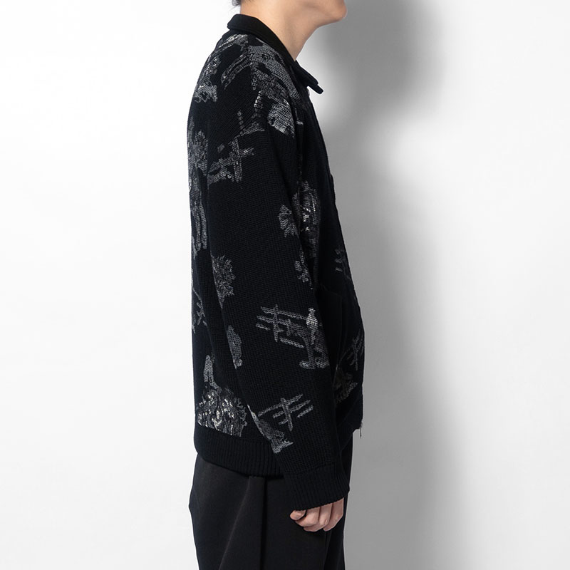 COWBOY PRINT ZIP KNIT -3.COLOR-