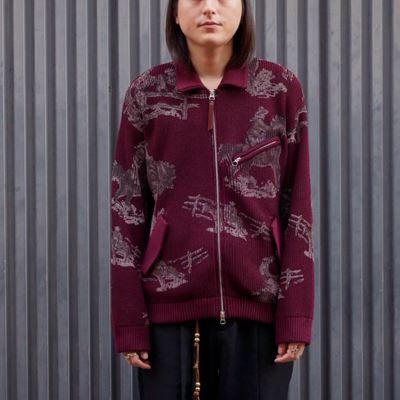 COWBOY PRINT ZIP KNIT -3.COLOR-
