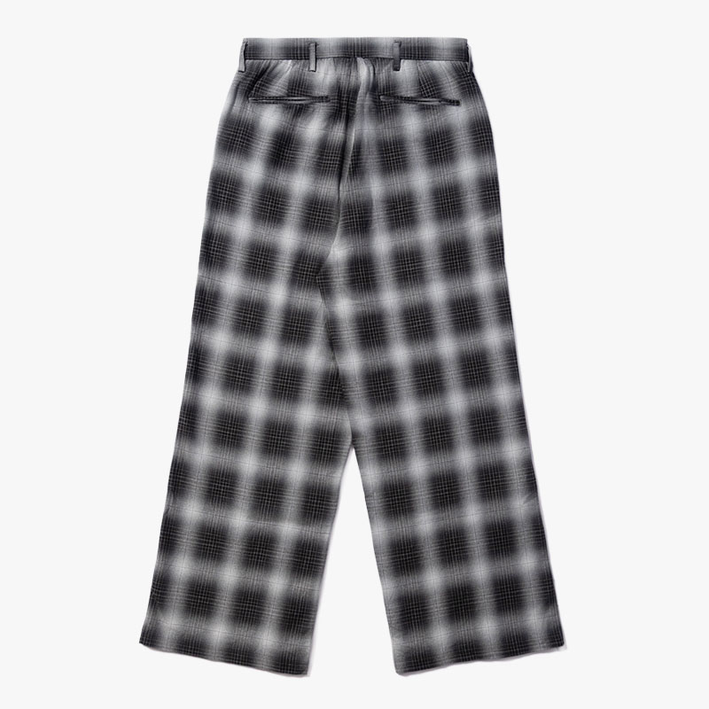 PLEATS CREASE WIDE CHECK PANTS -2.COLOR-