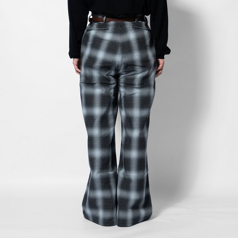 PLEATS CREASE WIDE CHECK PANTS -2.COLOR-