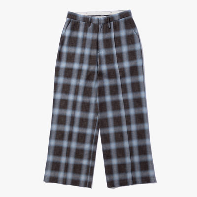 PLEATS CREASE WIDE CHECK PANTS -2.COLOR-
