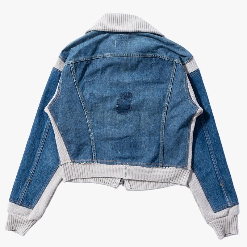 KNIT DOCKING DENIM JACKET -A-