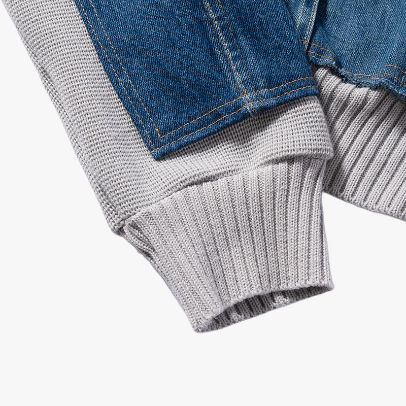 KNIT DOCKING DENIM JACKET -A-