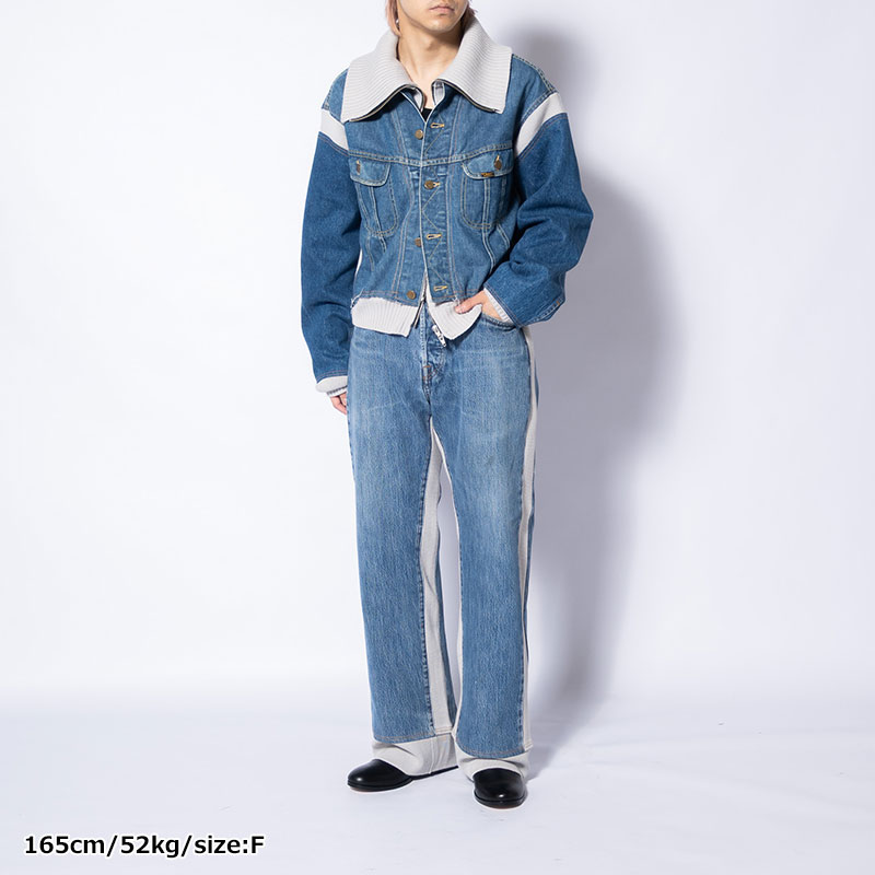 KNIT DOCKING DENIM JACKET -A-