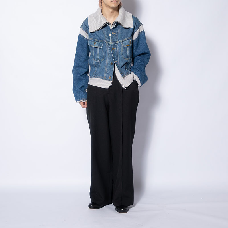 KNIT DOCKING DENIM JACKET -A-