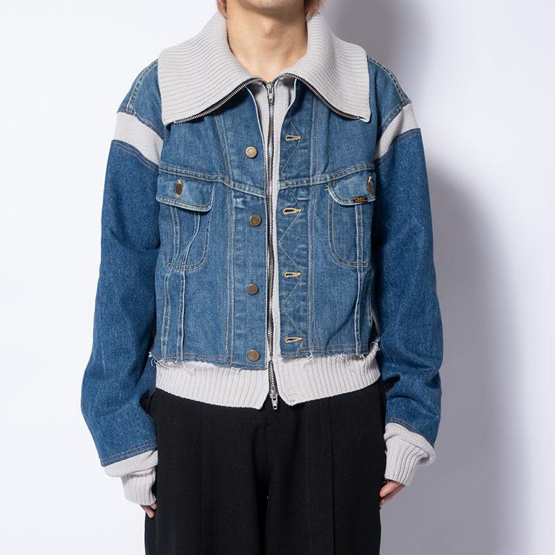 KNIT DOCKING DENIM JACKET -A-