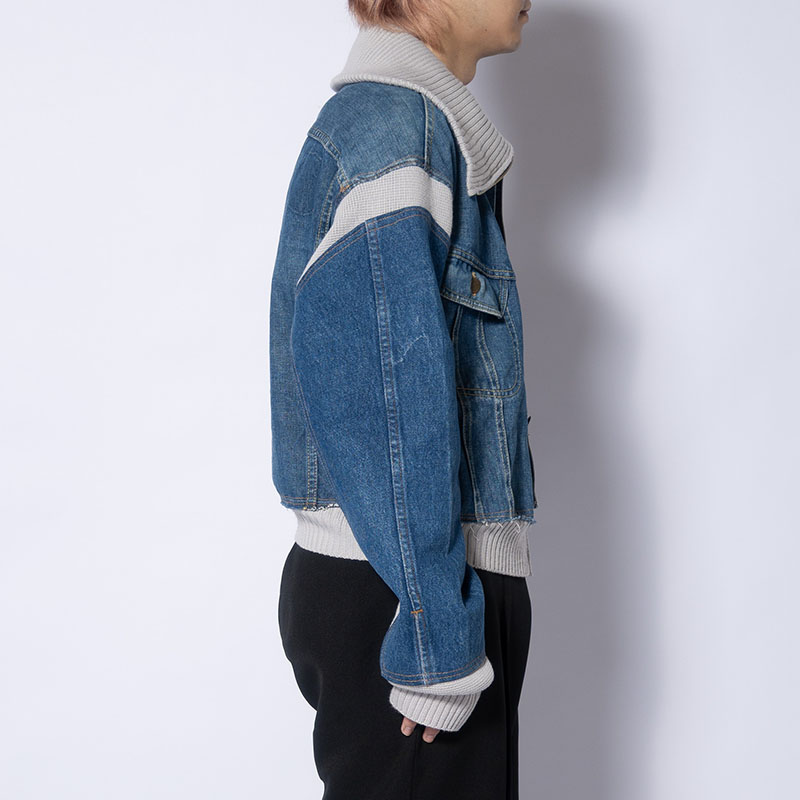 KNIT DOCKING DENIM JACKET -A-