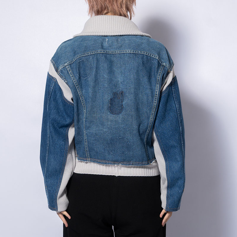 KNIT DOCKING DENIM JACKET -A-