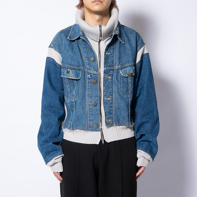 KNIT DOCKING DENIM JACKET -A-