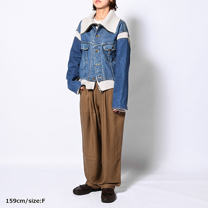 KNIT DOCKING DENIM JACKET -A-