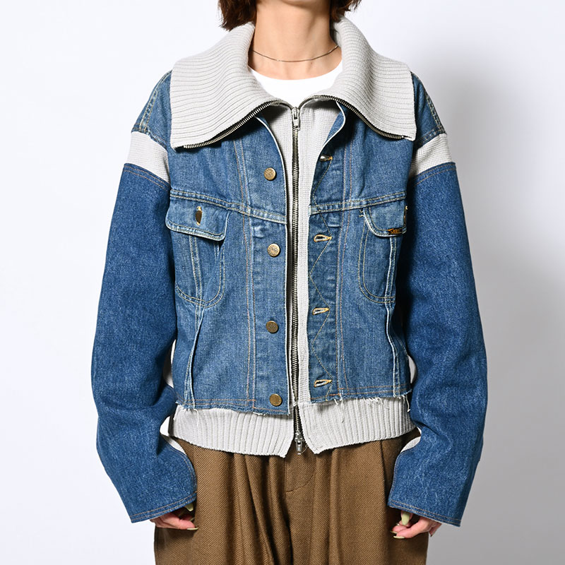 KNIT DOCKING DENIM JACKET -A-