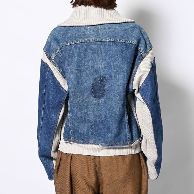 KNIT DOCKING DENIM JACKET -A-