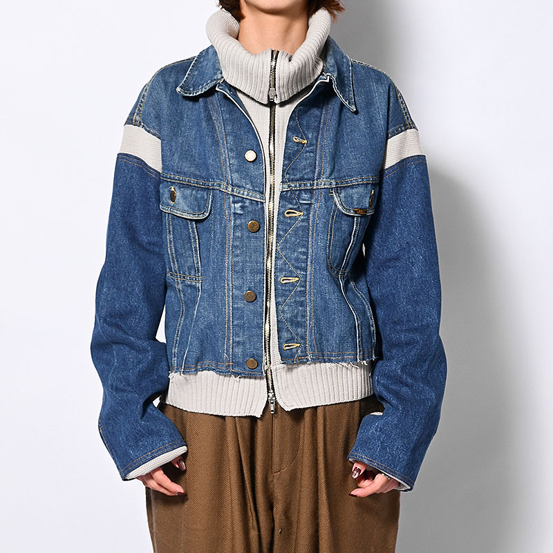 KNIT DOCKING DENIM JACKET -A-