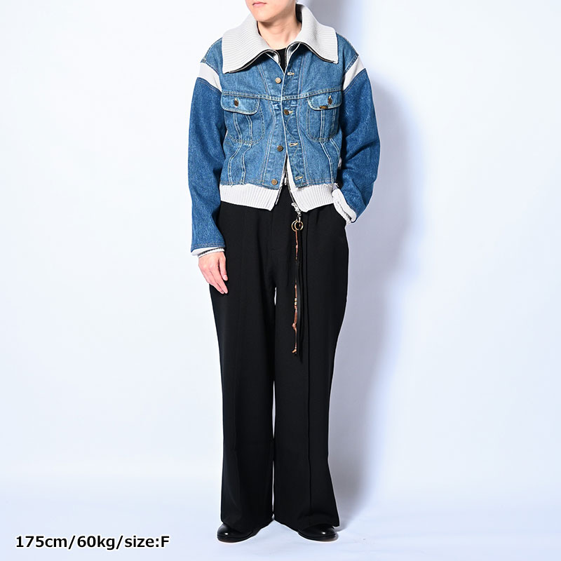KNIT DOCKING DENIM JACKET -A-