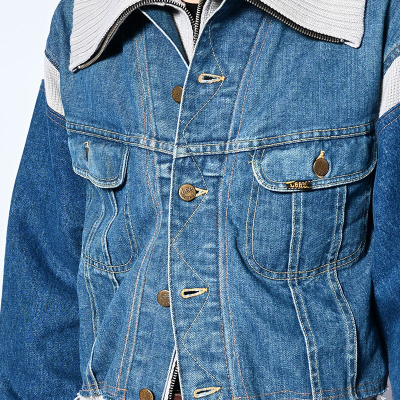 KNIT DOCKING DENIM JACKET -A-
