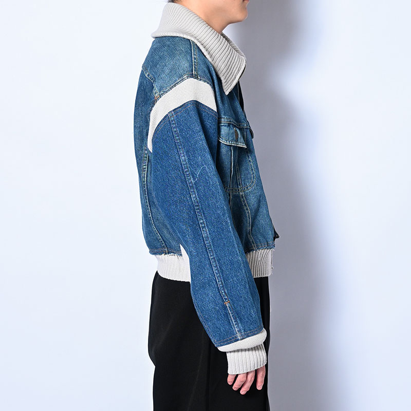 KNIT DOCKING DENIM JACKET -A-