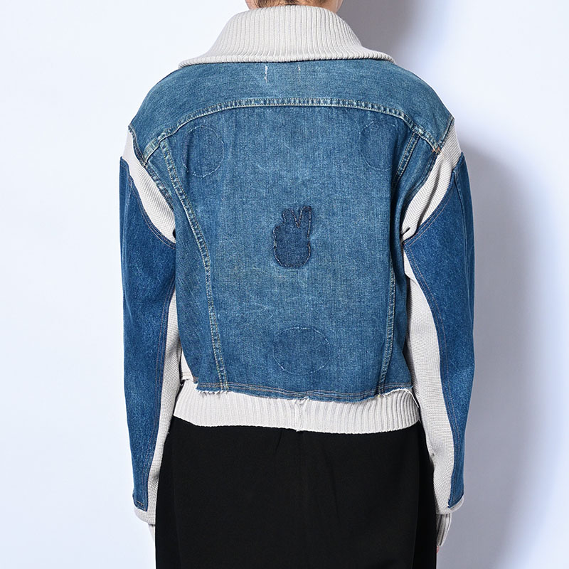 KNIT DOCKING DENIM JACKET -A-