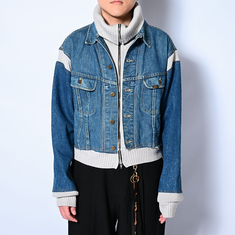 KNIT DOCKING DENIM JACKET -A-