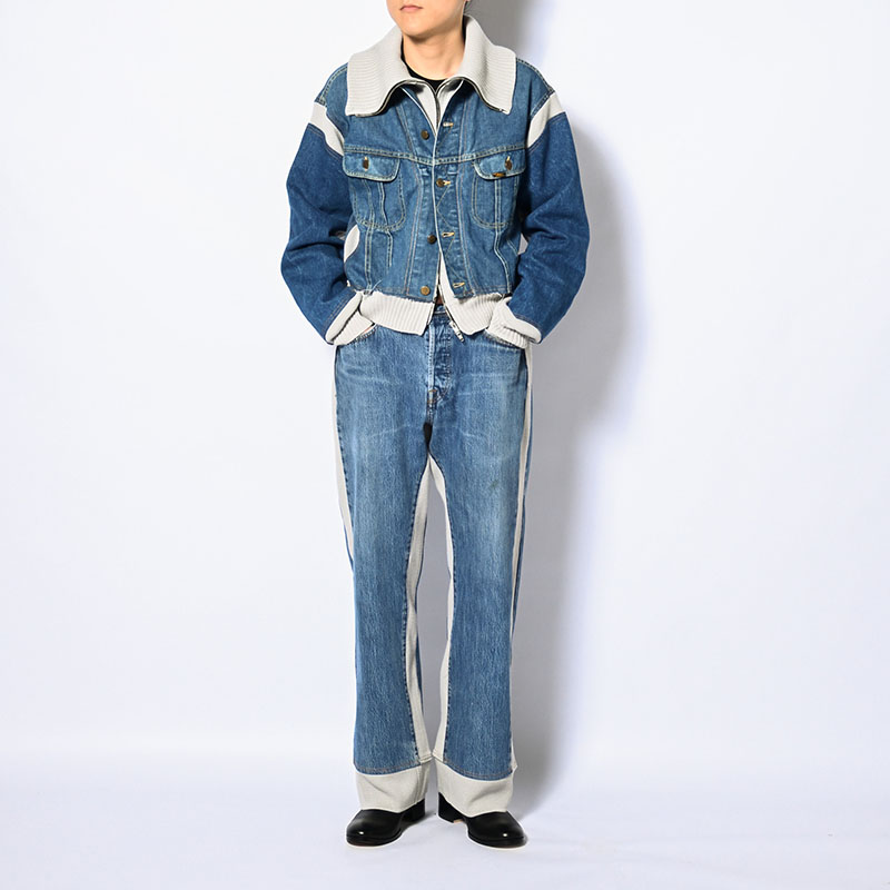 KNIT DOCKING DENIM JACKET -A-