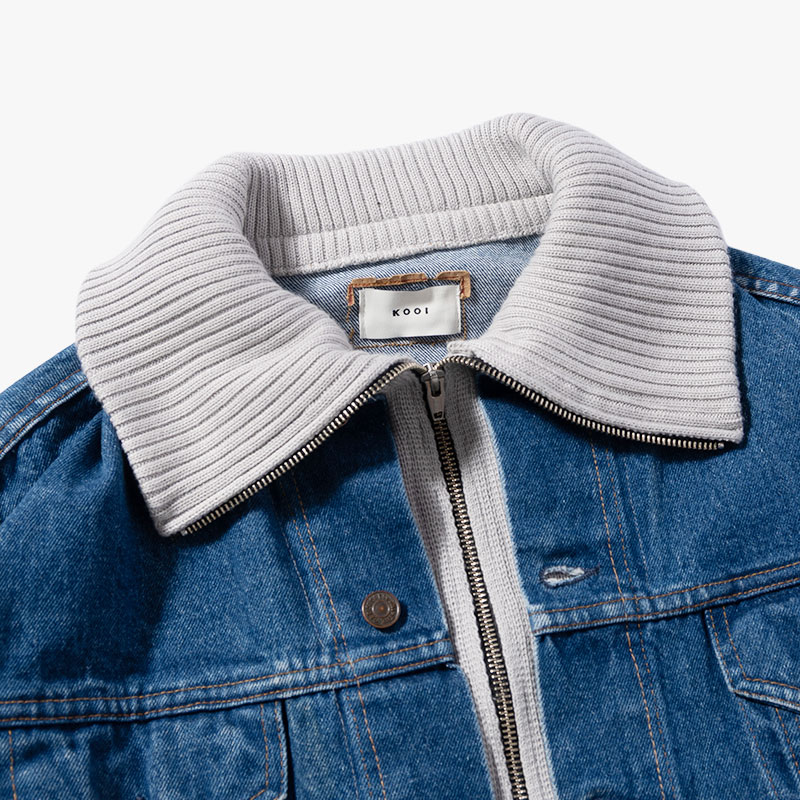 KNIT DOCKING DENIM JACKET -B-