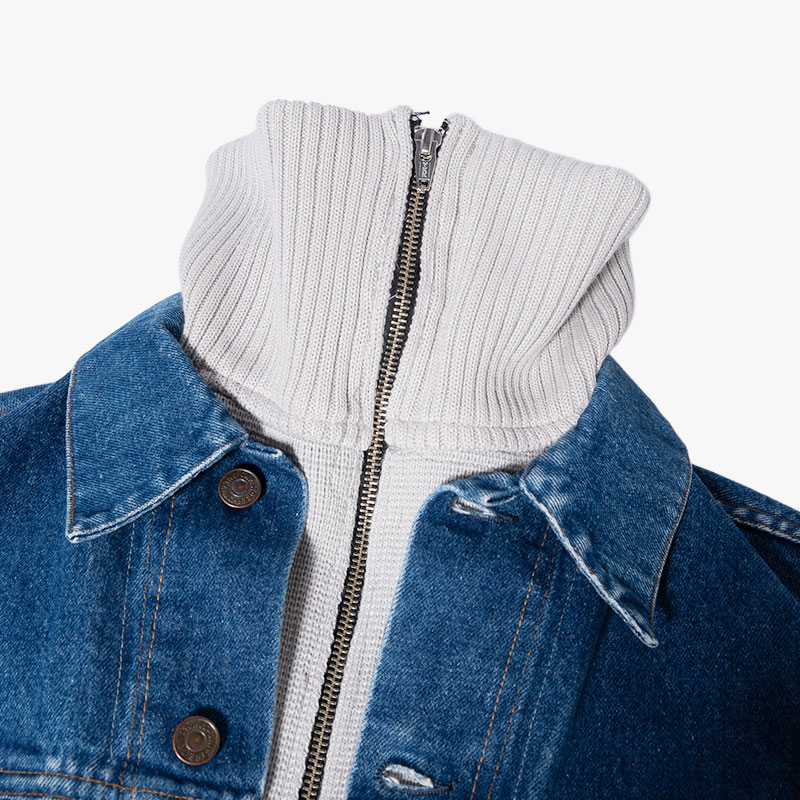 KNIT DOCKING DENIM JACKET -B-