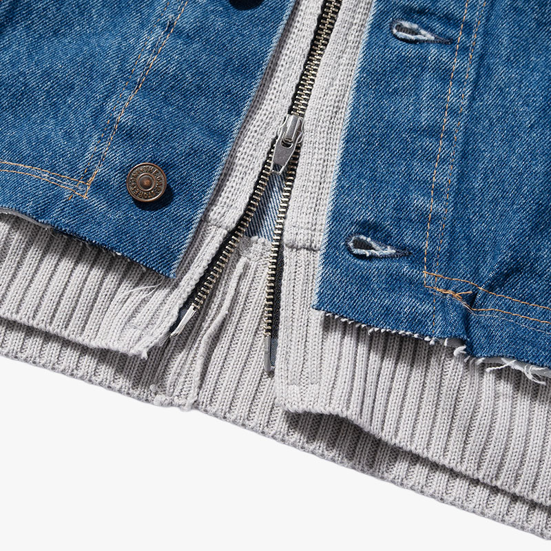 KNIT DOCKING DENIM JACKET -B-