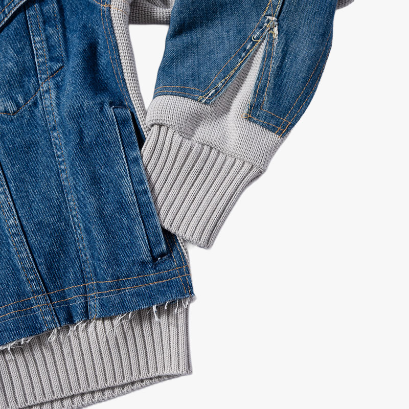 KNIT DOCKING DENIM JACKET -B-