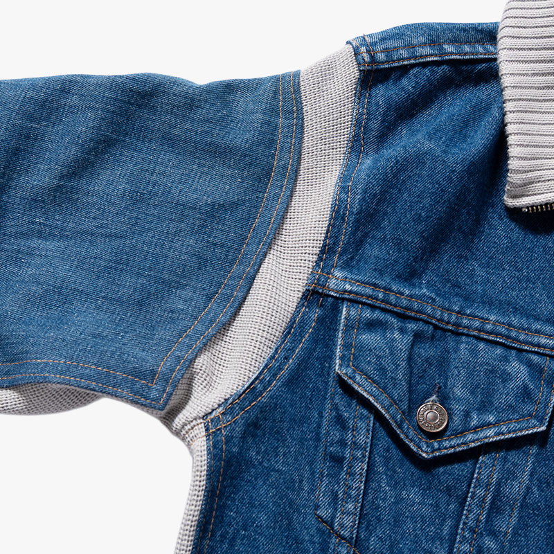 KNIT DOCKING DENIM JACKET -B-