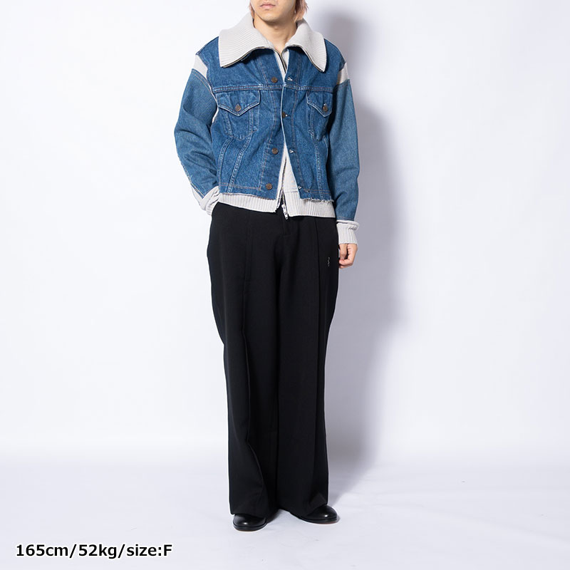KNIT DOCKING DENIM JACKET -B-