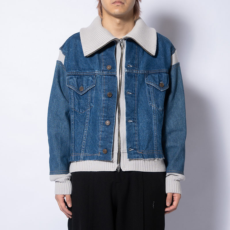 KNIT DOCKING DENIM JACKET -B-