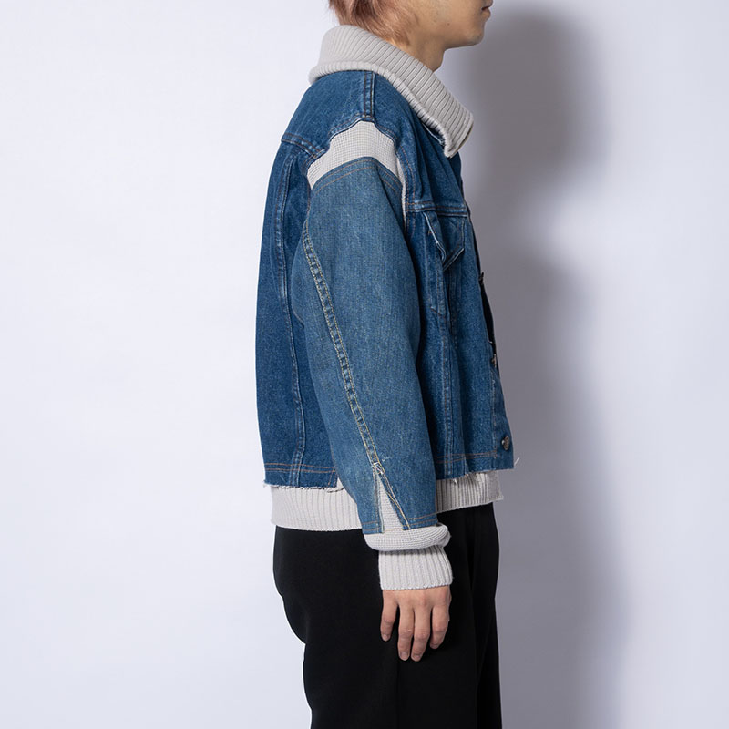 KNIT DOCKING DENIM JACKET -B-