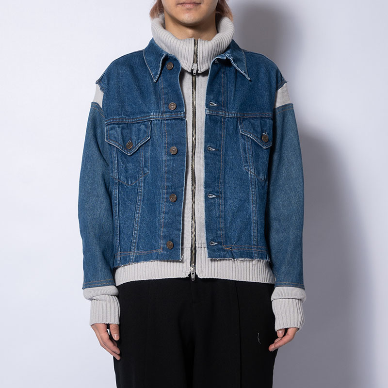 KNIT DOCKING DENIM JACKET -B-