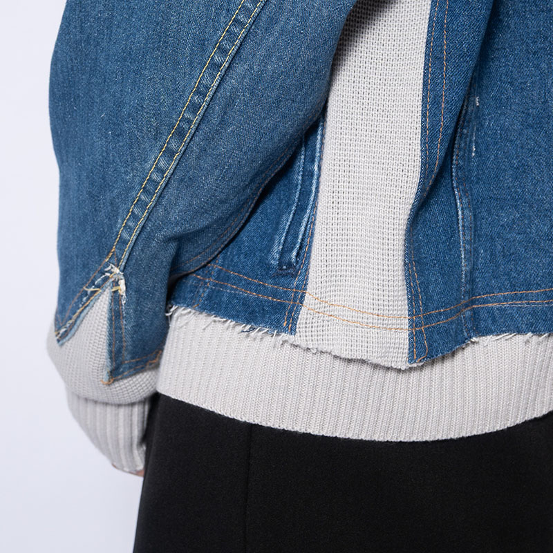 KNIT DOCKING DENIM JACKET -B-