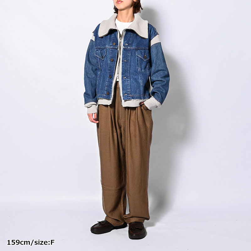 KNIT DOCKING DENIM JACKET -B-