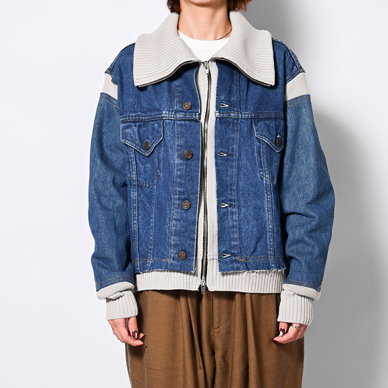 KNIT DOCKING DENIM JACKET -B-