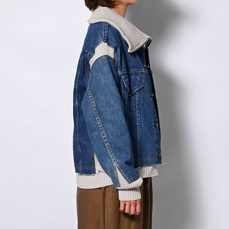 KNIT DOCKING DENIM JACKET -B-