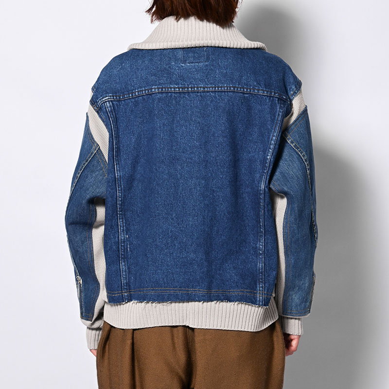 KNIT DOCKING DENIM JACKET -B-