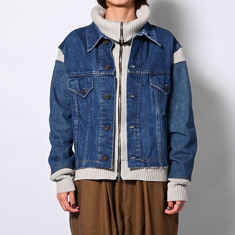 KNIT DOCKING DENIM JACKET -B-