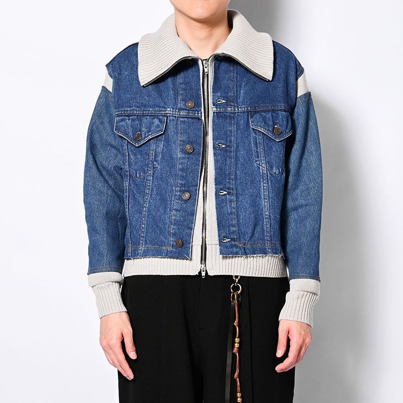 KNIT DOCKING DENIM JACKET -B-